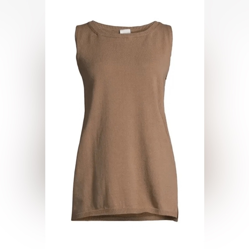 MaxMara Brown Leisure Nastie Sleeveless Sweater in Sleeveless Knit Top